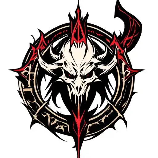 Anime Style Tattoo Design Like The Diablo 2 Logo