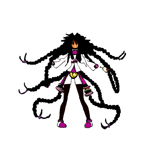 Symmetrical Cute Black Girl With Long Dreads