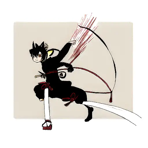 Black Cat As A Samurai