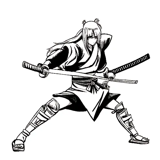 Samurai Holding Katana