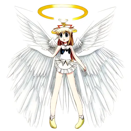 Cartoonish Angel Wings And Halo With Name In The Middle