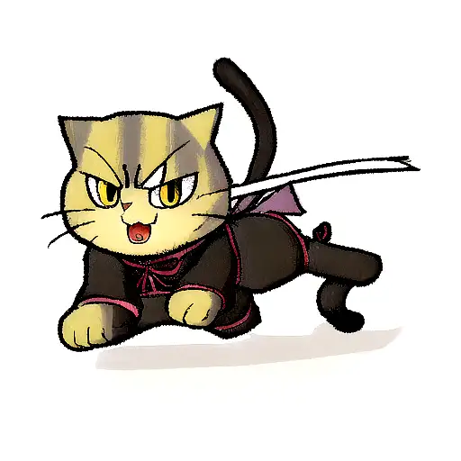 Cat Ninja With Katana