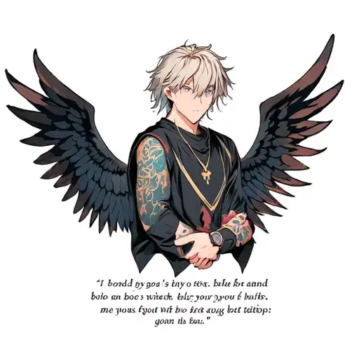 Anime Brotherly Bond Quote With Bla K Angle Wings