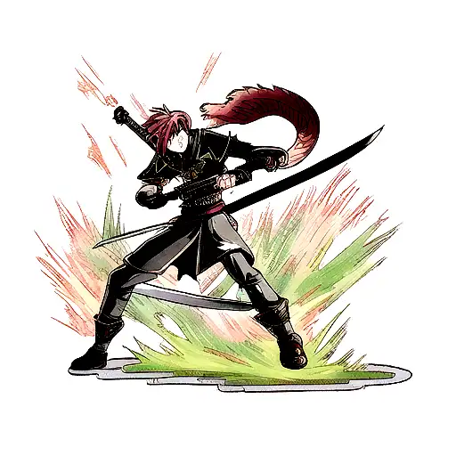 Dragon Fighting Legendary Swordsman