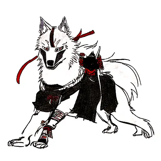 Katana Blood Samurai Wolf