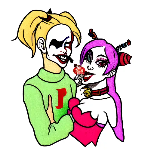 Harley Quinn With Joker Smoking Weed