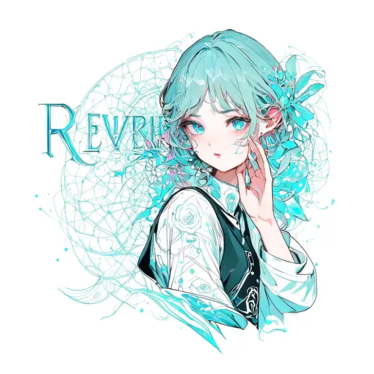 The Word Reverie In The Style Of Cybersigism