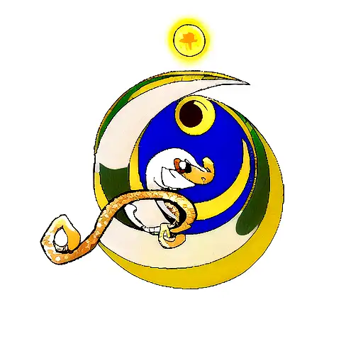 Snake With Sun And Moon
