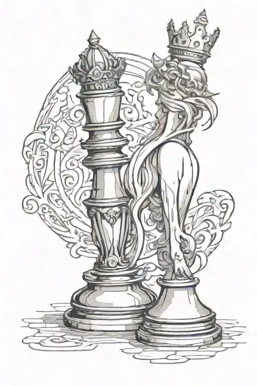 A Pawn Facing With The Queen Chess Piece