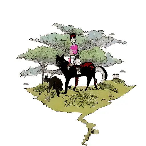 A Tattoo Of A Hip Hop Artist Surrounded By Nature And Animals