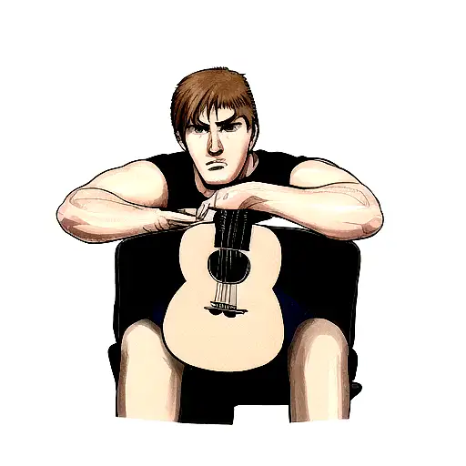 Realistic Portrait Of A German Boxer Holding A Guitar