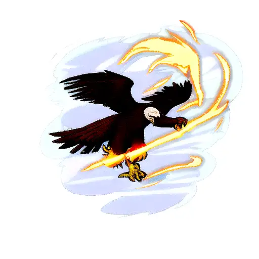 A Fire Eagle Fighting With Ice Snake