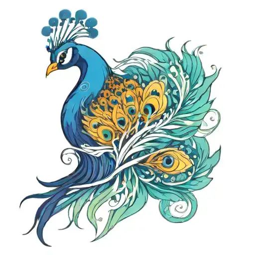 Peacock Feather Intertwined