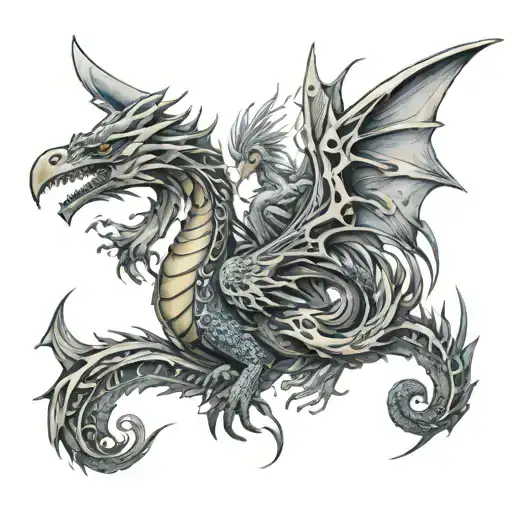 Fenix Bird And Dragon