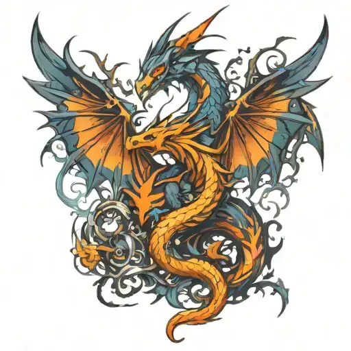 Fenix Bird And Dragon