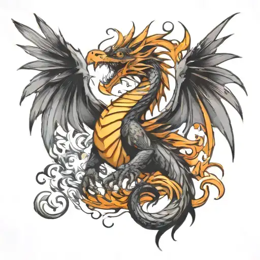 Fenix Bird And Dragon