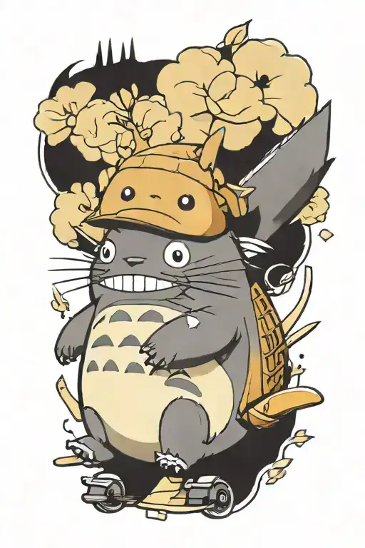 Totoro Skateboarding