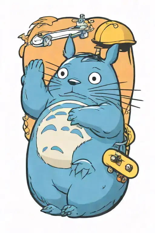 Totoro Skateboarding