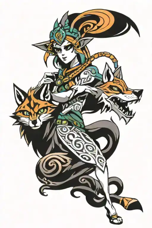 Midna And Wolf Link Zelda