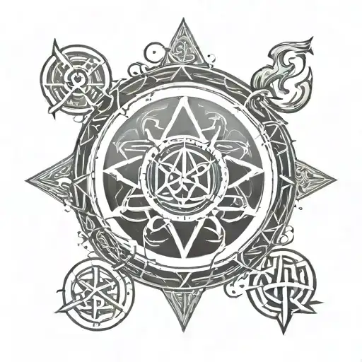 Magic Circle Made With Runes