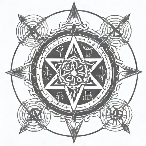 Magic Circle Made With Norman Runes