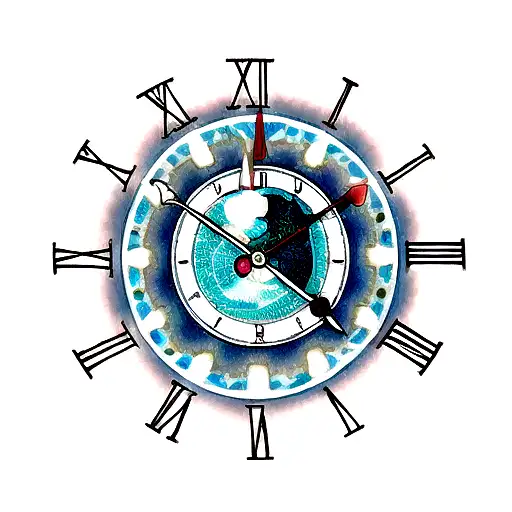 A Clock With Intricate Earth Elements Forming The Face