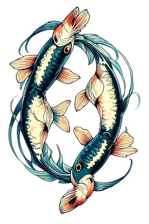 Two Catfish Swimming Around Each Other