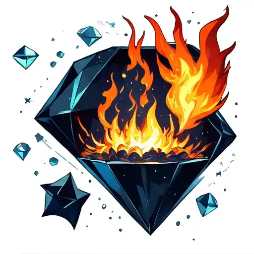 Calcifer Surrounded By Space Inside The Diamond