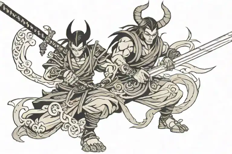 Demon Samurai With Sword