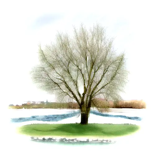 Willow Tree And A River