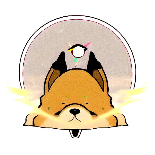 The Head Of A Shiba Inu Dog With The Third Eye Of Enlightenment Located On The Forehead