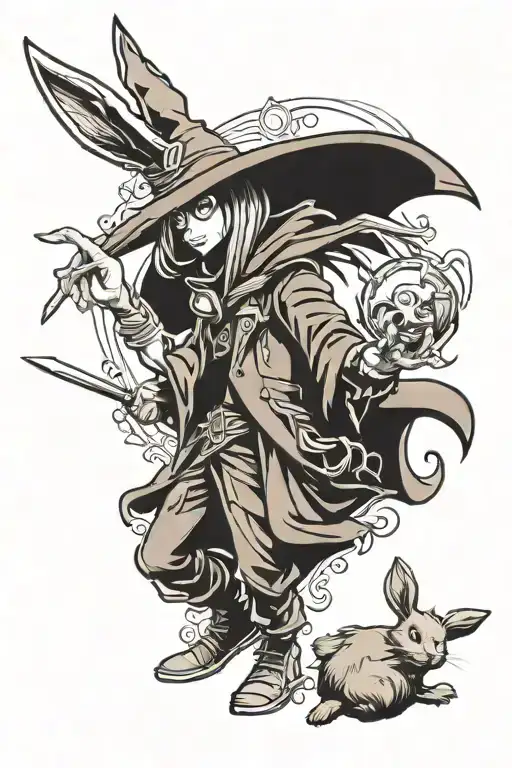 Dark Magician Pulling A Rabbit