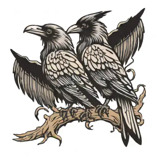 Two Headed Raven Standing