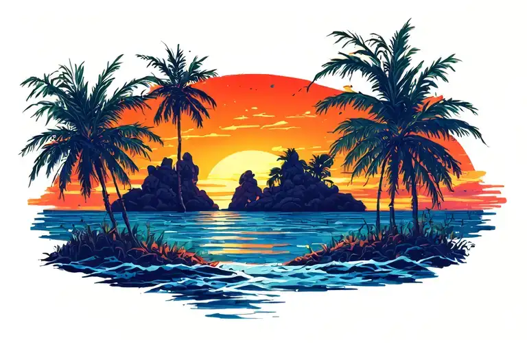 Sunset In The Background