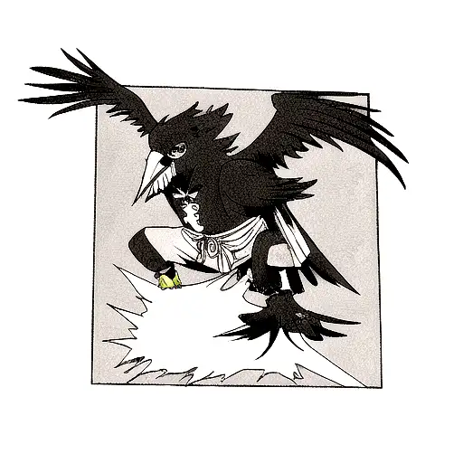 Pirate Crow In Black And White