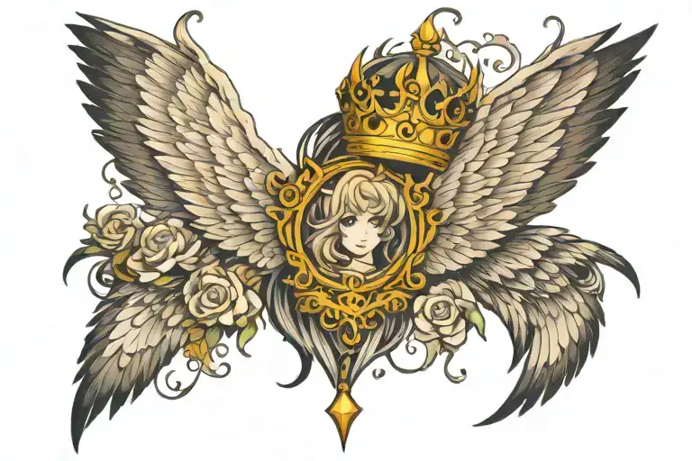 Crown And Wings Spread