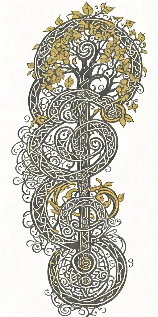 Celtic Tree With Musical Notes