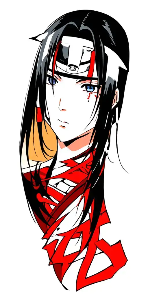 Itachi Tattoo Design Inspired W Color