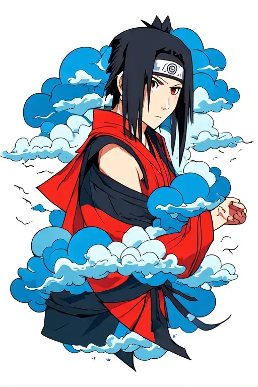 Itachi Tattoo Design W Color And The Akatsuki Clouds