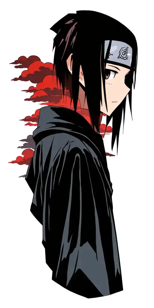 Itachi Tattoo Design W Some Color And The Akatsuki Clouds