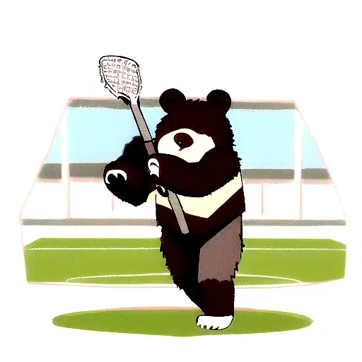 Bear Playing Lacrosse
