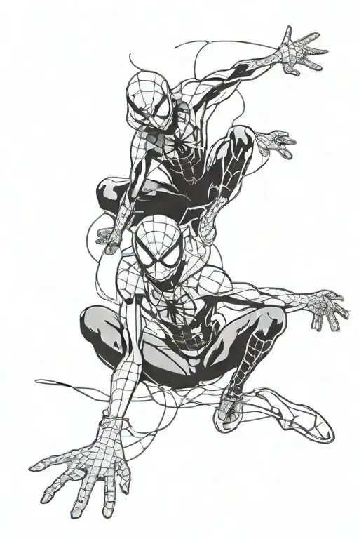 Spiderman Characters From Into The Spider Verse Intertwined