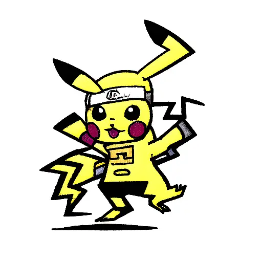 Use Pikachu As Model And Then Add Elements Of Naruto And One Piece