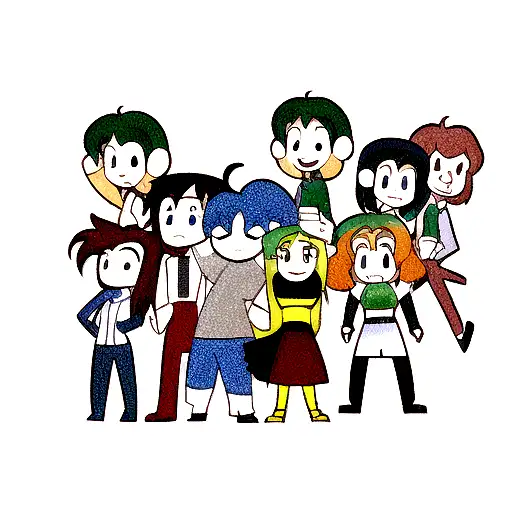 The Letters T4e In Cartoon Style