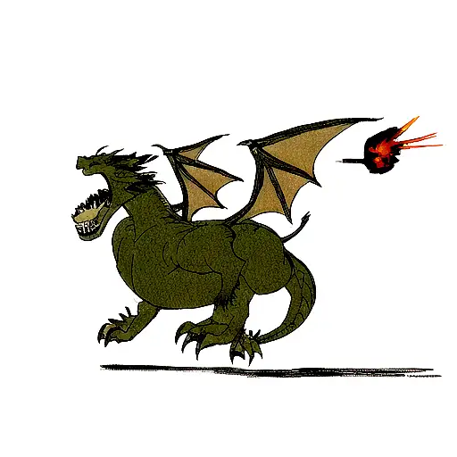 A Dragon Breathing Fire In The Shape Of The Year 2000