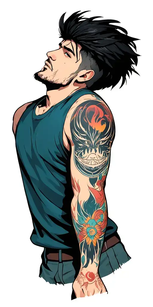 A Man With A Grooter Tattoo On His Arm