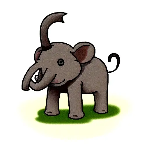 Elephant Which Represents Letter R