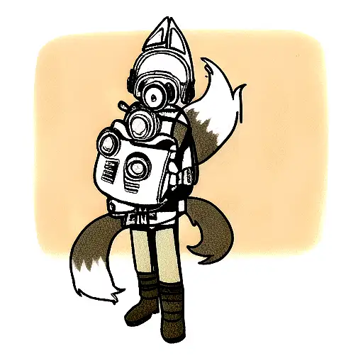 Fox In Gas Mask