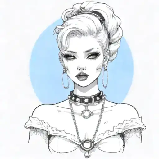 Sissy Bimbo With Collar And Chain Leash