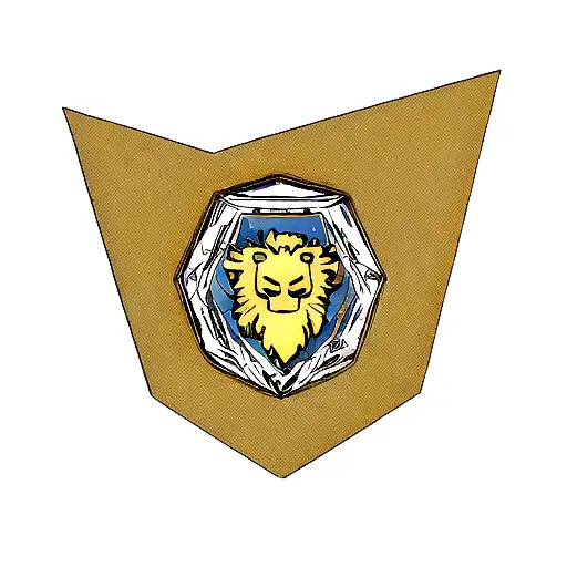 Long Geometric Line With Lion Head